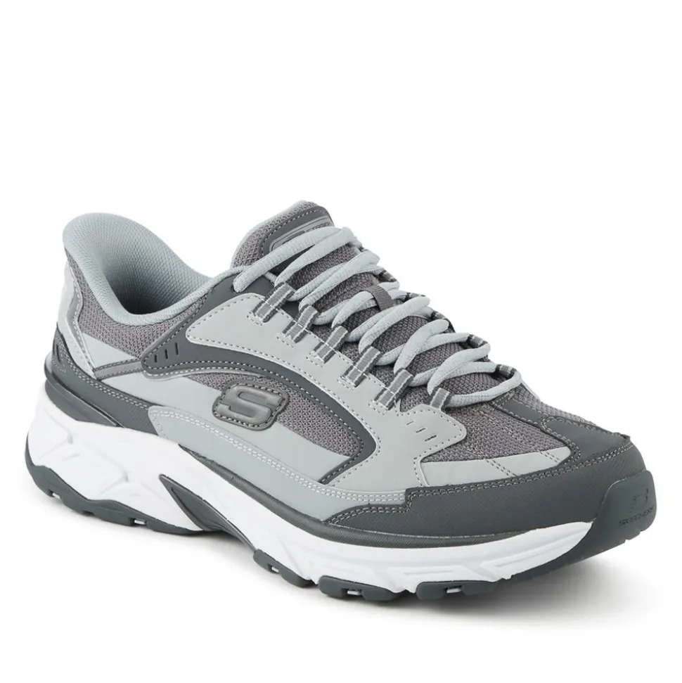 Skechers Slip-ins: Wide Fit Leather Trainers - Grey