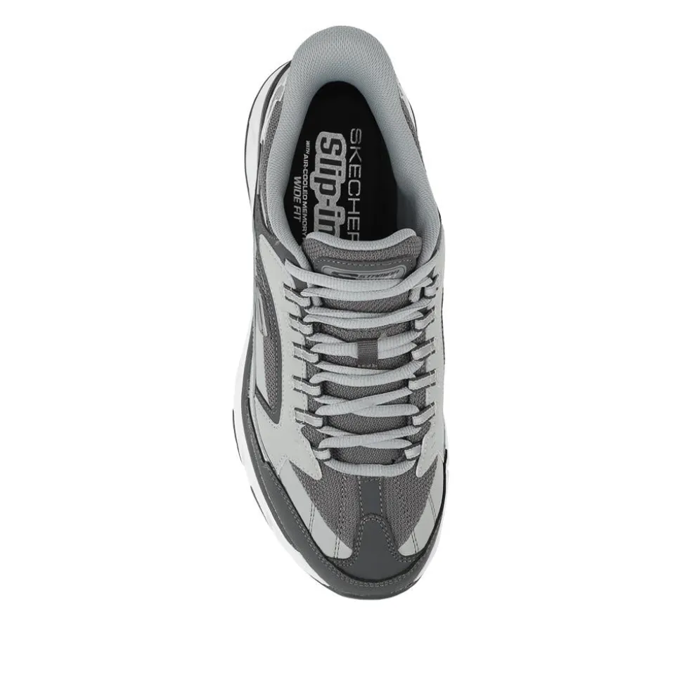 Skechers Slip-ins: Wide Fit Leather Trainers - Grey