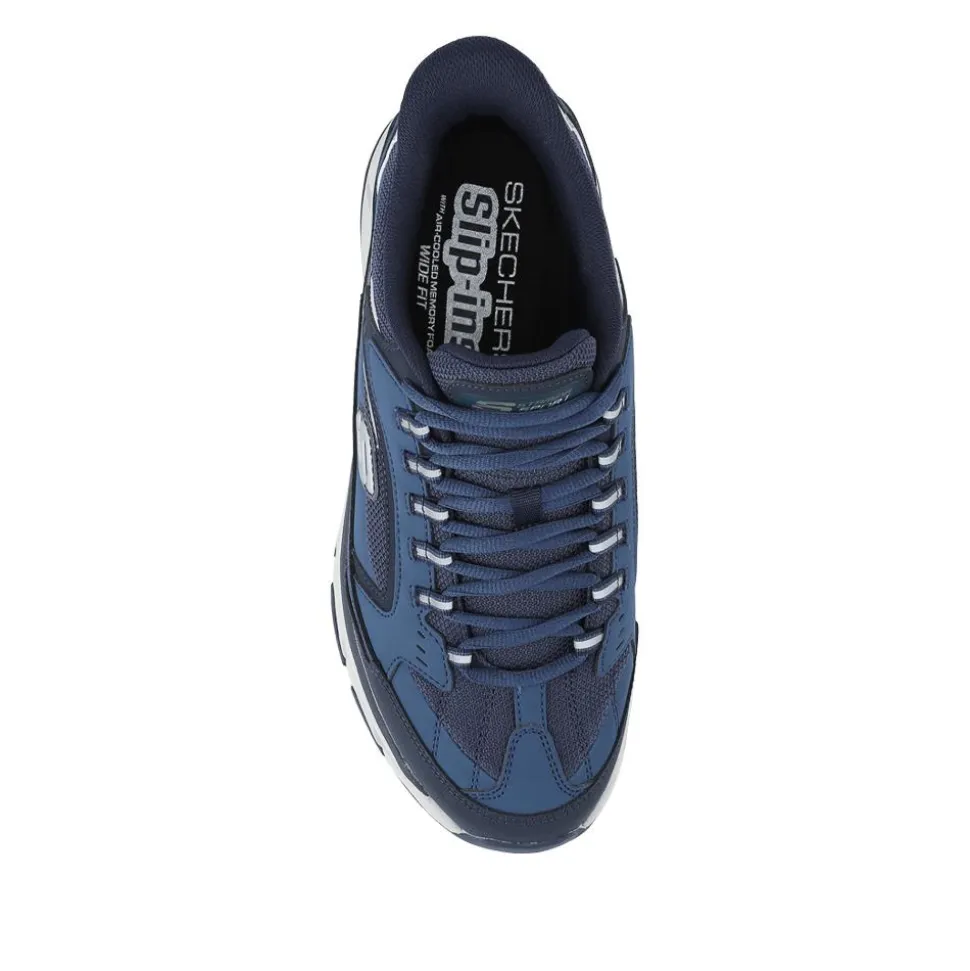 Skechers Slip-ins: Wide Fit Leather Trainers - Navy