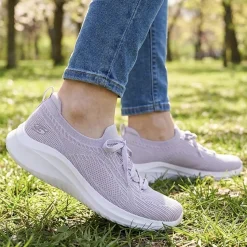 Skechers Sporty Breathable Slip On Trainers - Light Blue