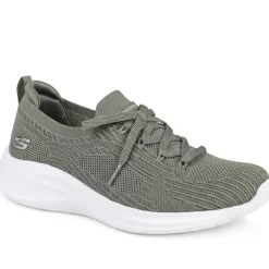 Skechers Sporty Breathable Slip On Trainers - Olive