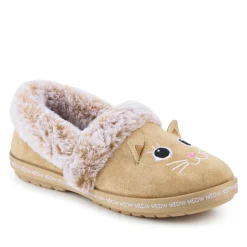 Skechers Wide Fit Cat Slippers - Tan