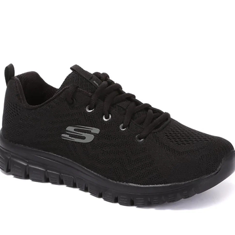 Skechers Wide Fit Graceful Get Connected Trainers - Black