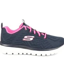 Skechers Wide Fit Graceful Get Connected Trainers - Navy Multi