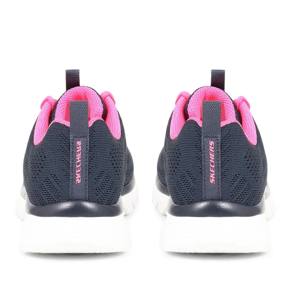 Skechers Wide Fit Graceful Get Connected Trainers - Navy Multi