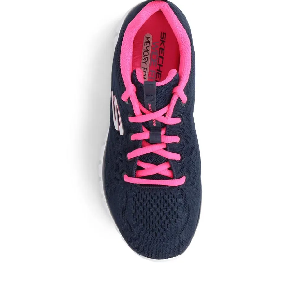 Skechers Wide Fit Graceful Get Connected Trainers - Navy Multi