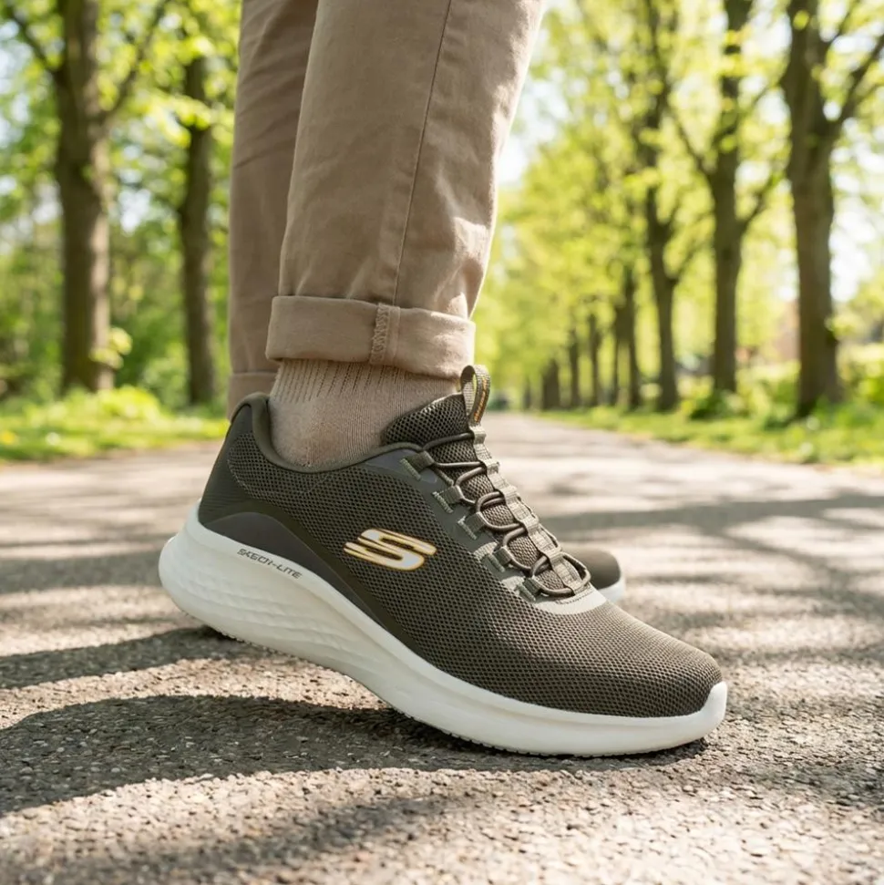 Skechers – Wide Fit SKECH-LITE PRO Trainers. - Olive
