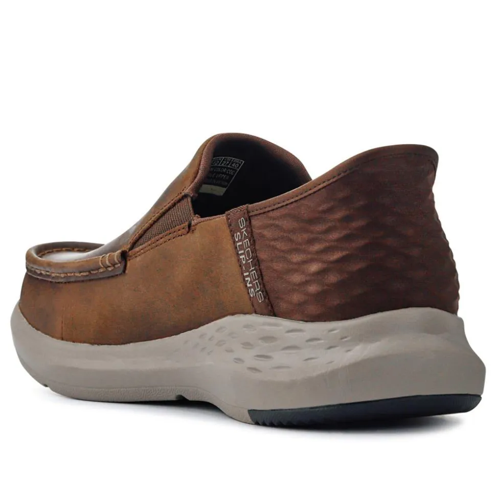 Skechers Wide Fit Slip-ins Relaxed Fit Trainers - Chocolate