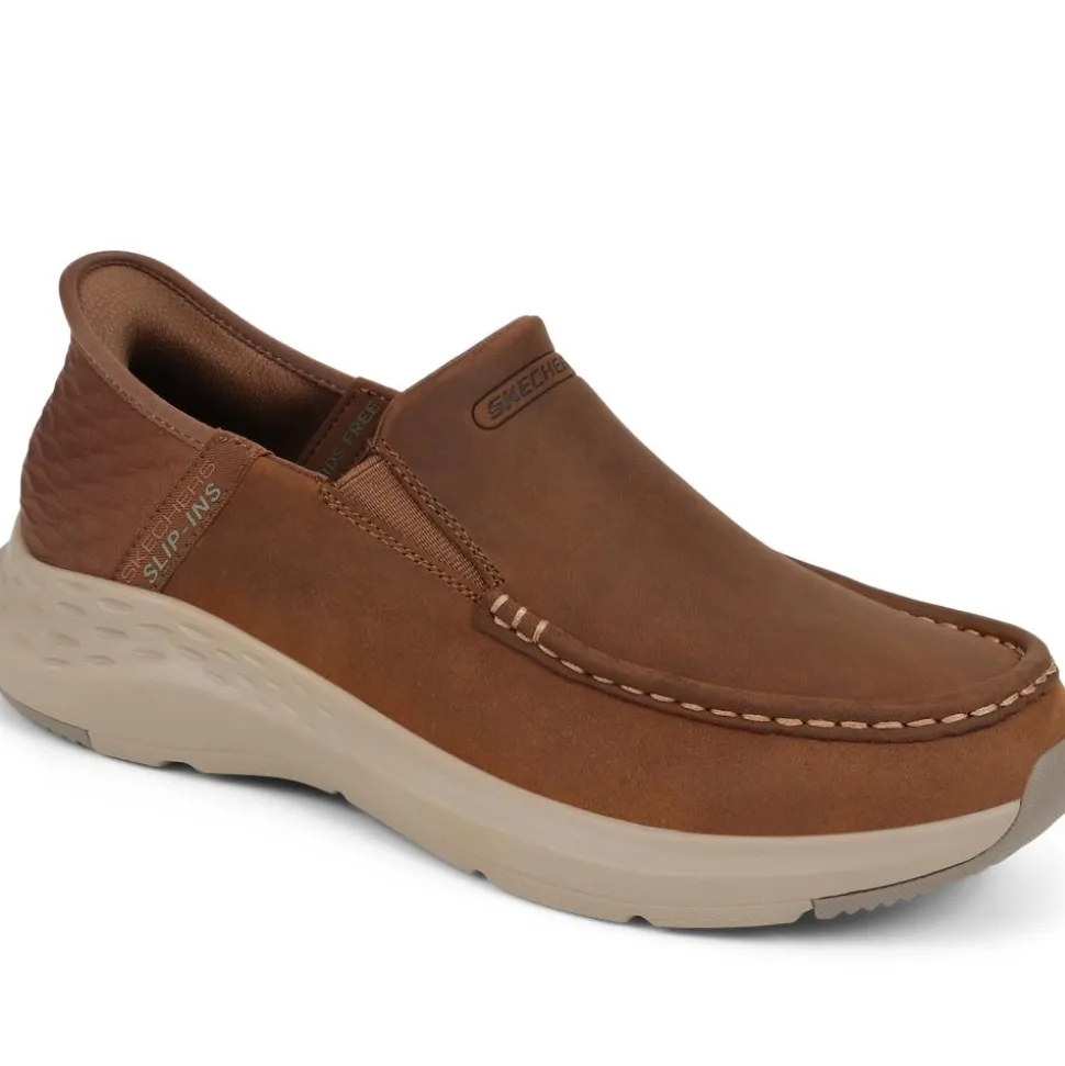 Skechers Wide Fit Slip-ins Relaxed Fit Trainers - Tan
