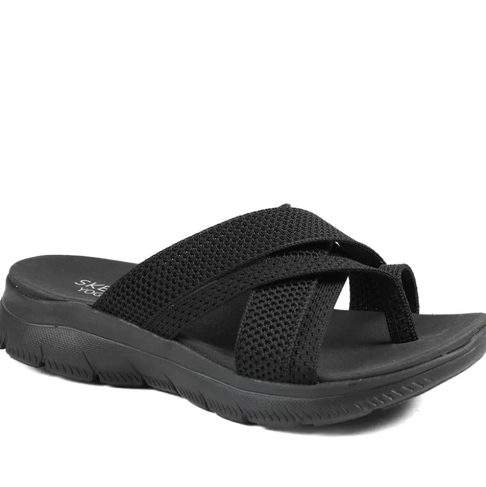 Skechers Wide Fit Summits Fantasy Walk Sandals - Black