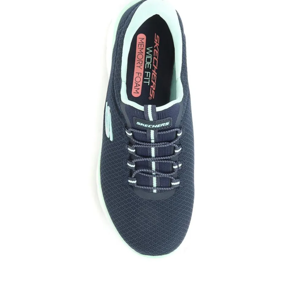 Skechers Wide Fit Summits Trainers - Navy Multi