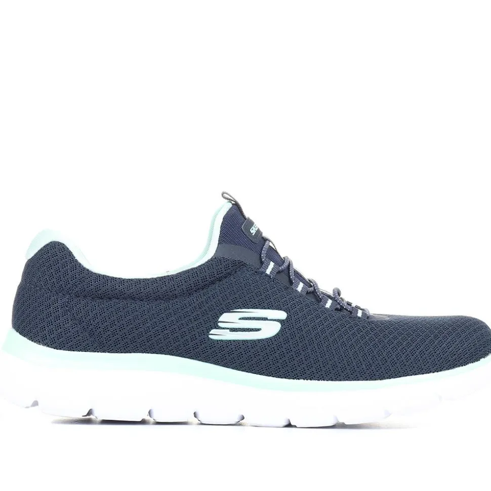 Skechers Wide Fit Summits Trainers - Navy Multi