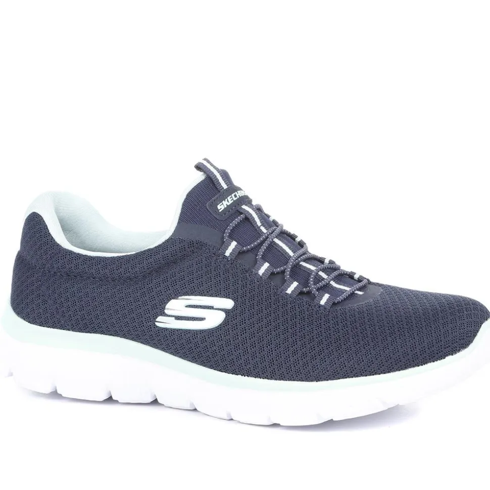 Skechers Wide Fit Summits Trainers - Navy Multi