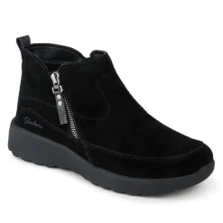 Skechers Zip Up Leather Boots - Black