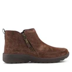 Skechers Zip Up Leather Boots - Chocolate