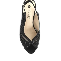 Sling-Back Evening Heels - Black