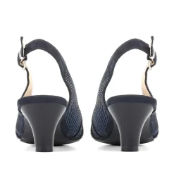 Sling-Back Evening Heels - Navy