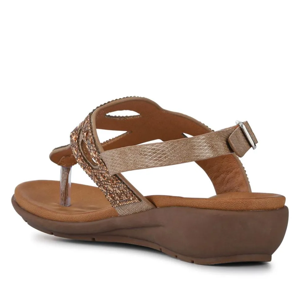 Slingback Toe Post Sandals - Gold
