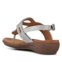 Slingback Toe Post Sandals - Silver