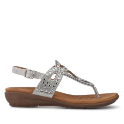 Slingback Toe Post Sandals - Silver