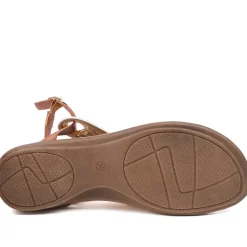 Slingback Toe Post Sandals - White-Tan