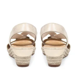 Slingback Wedge Sandals - Metallic