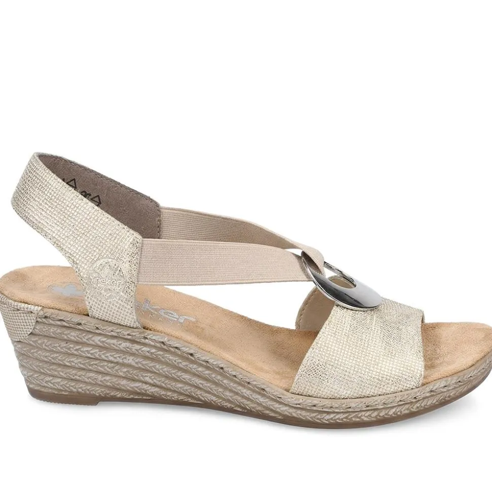 Slingback Wedge Sandals - Natural
