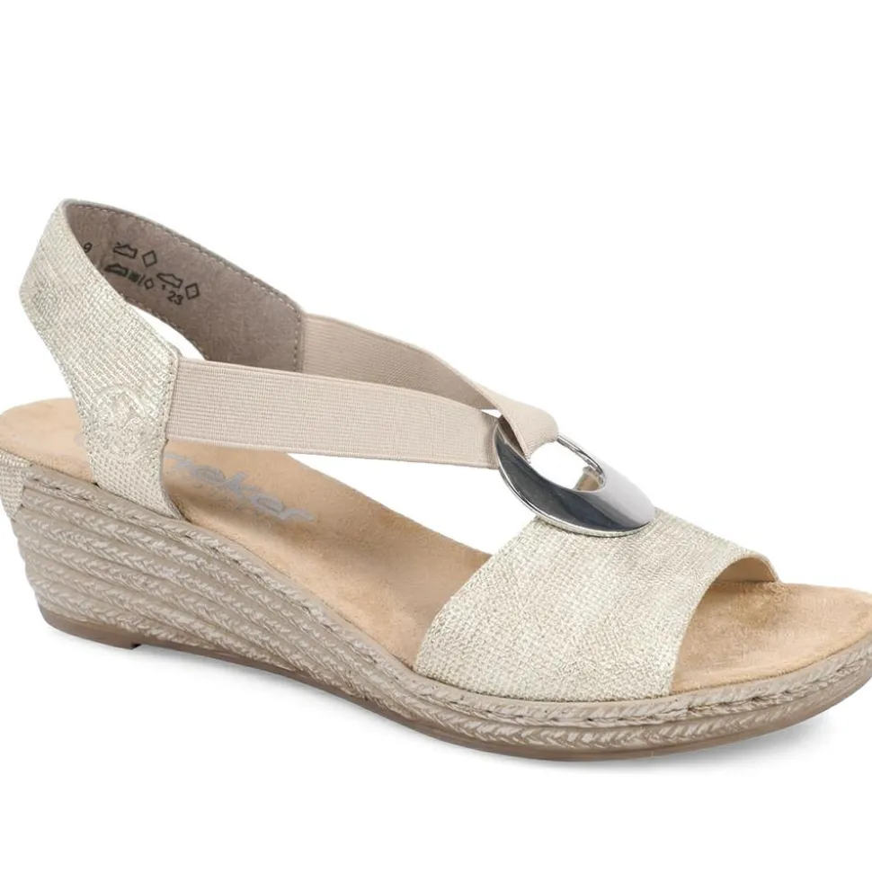 Slingback Wedge Sandals - Natural