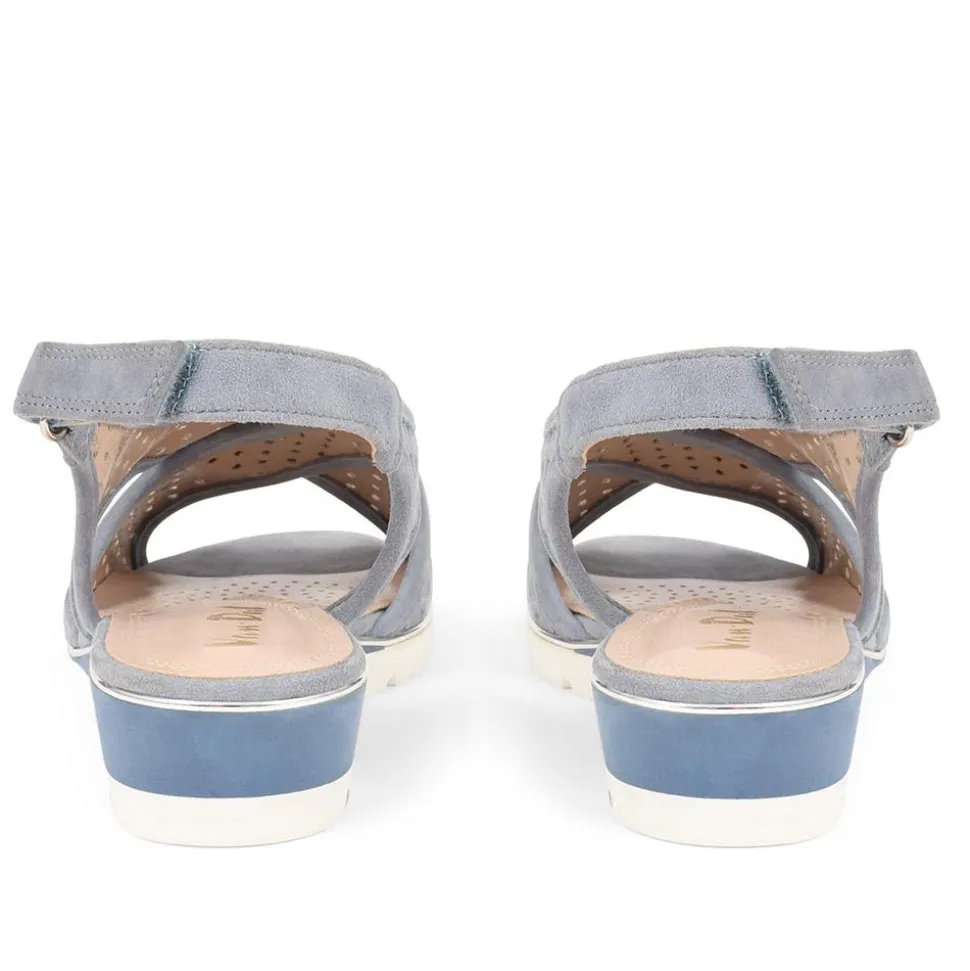 Slingback Wedges - Navy Suede