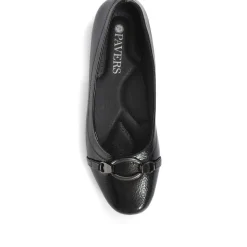 Slip-On Ballerina Pumps - Black Patent