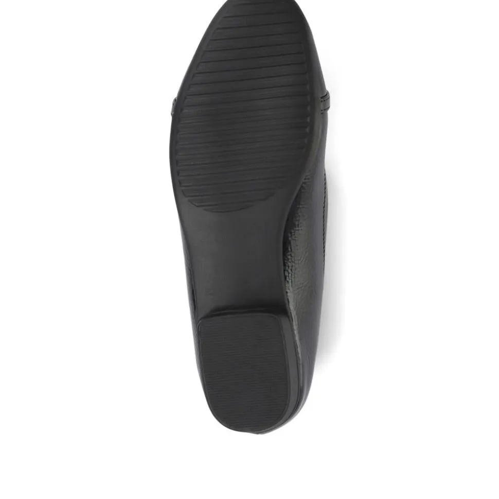 Slip-On Ballerina Pumps - Black Patent