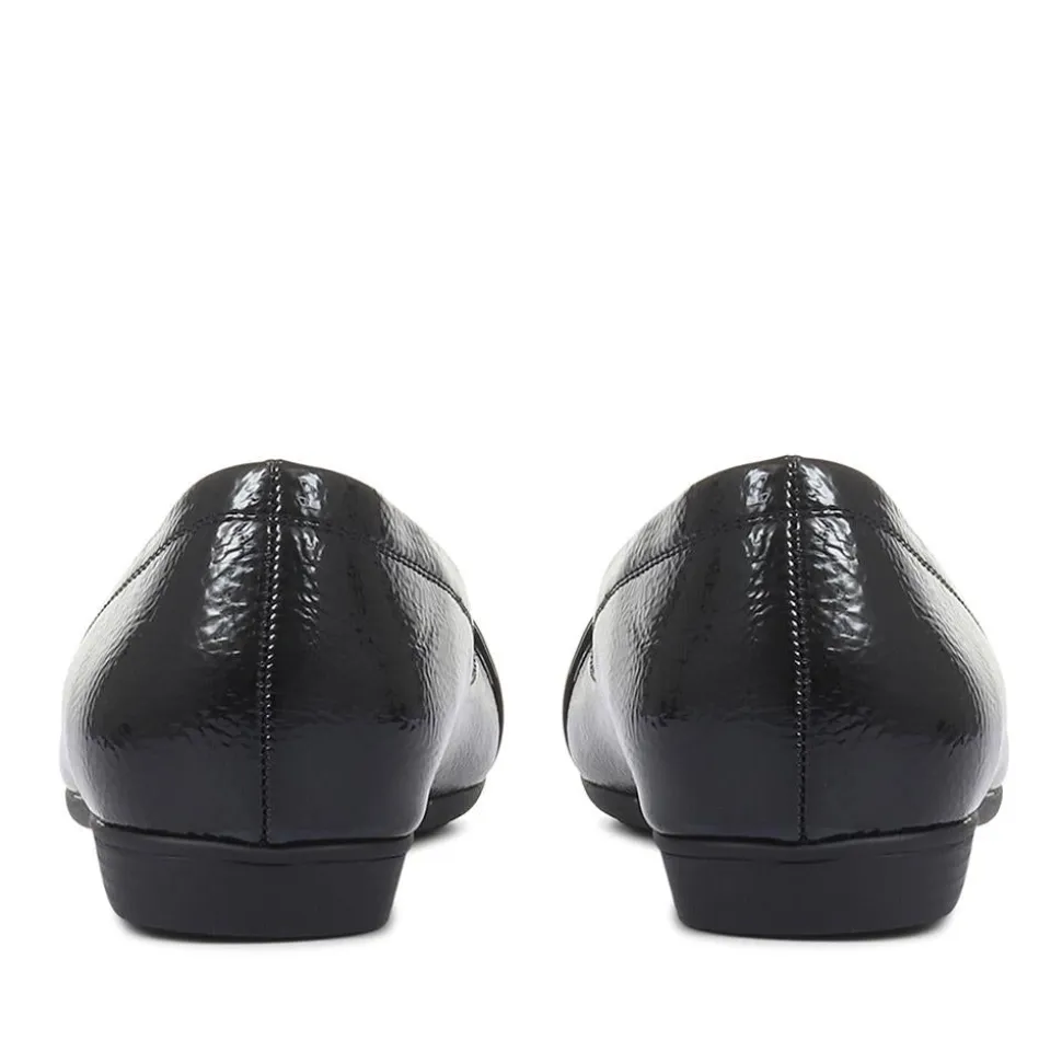 Slip-On Ballerina Pumps - Black Patent
