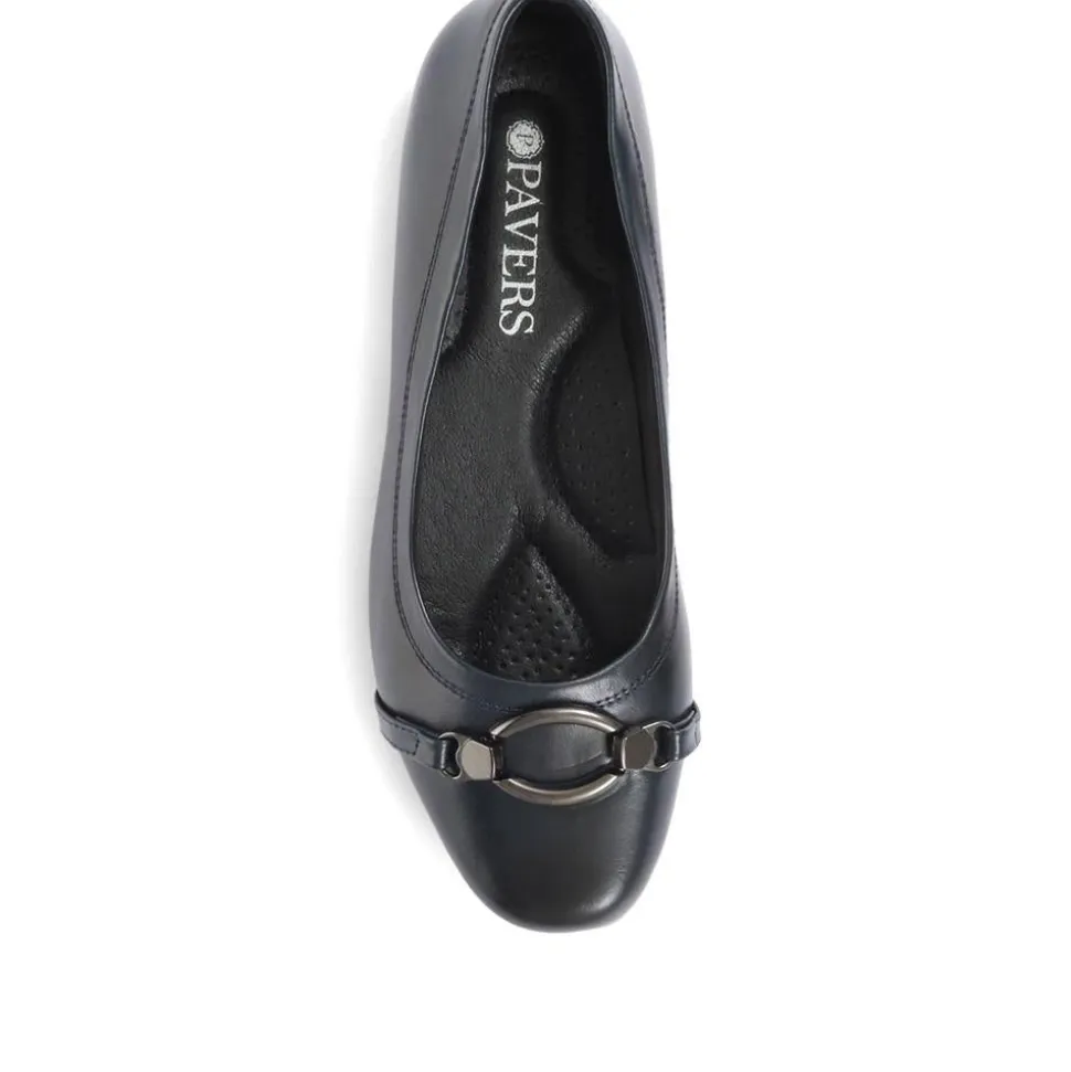 Slip-On Ballerina Pumps - Navy
