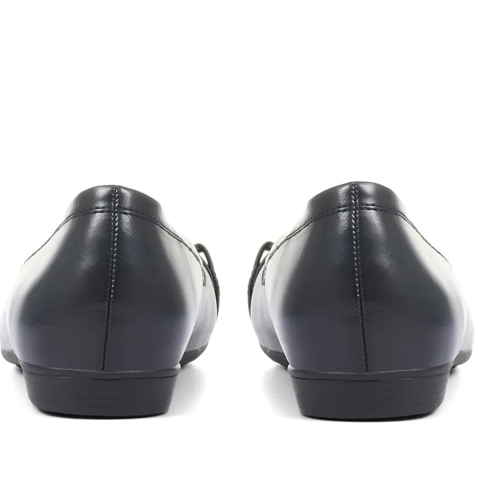 Slip-On Ballerina Pumps - Navy