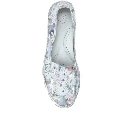 Slip-On Leather Pumps - Floral