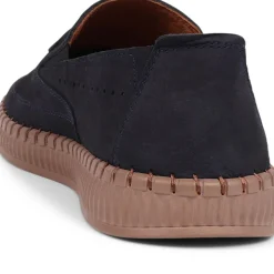 Slip-On Leather Pumps - Navy