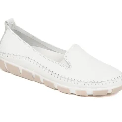 Slip-On Leather Pumps - White