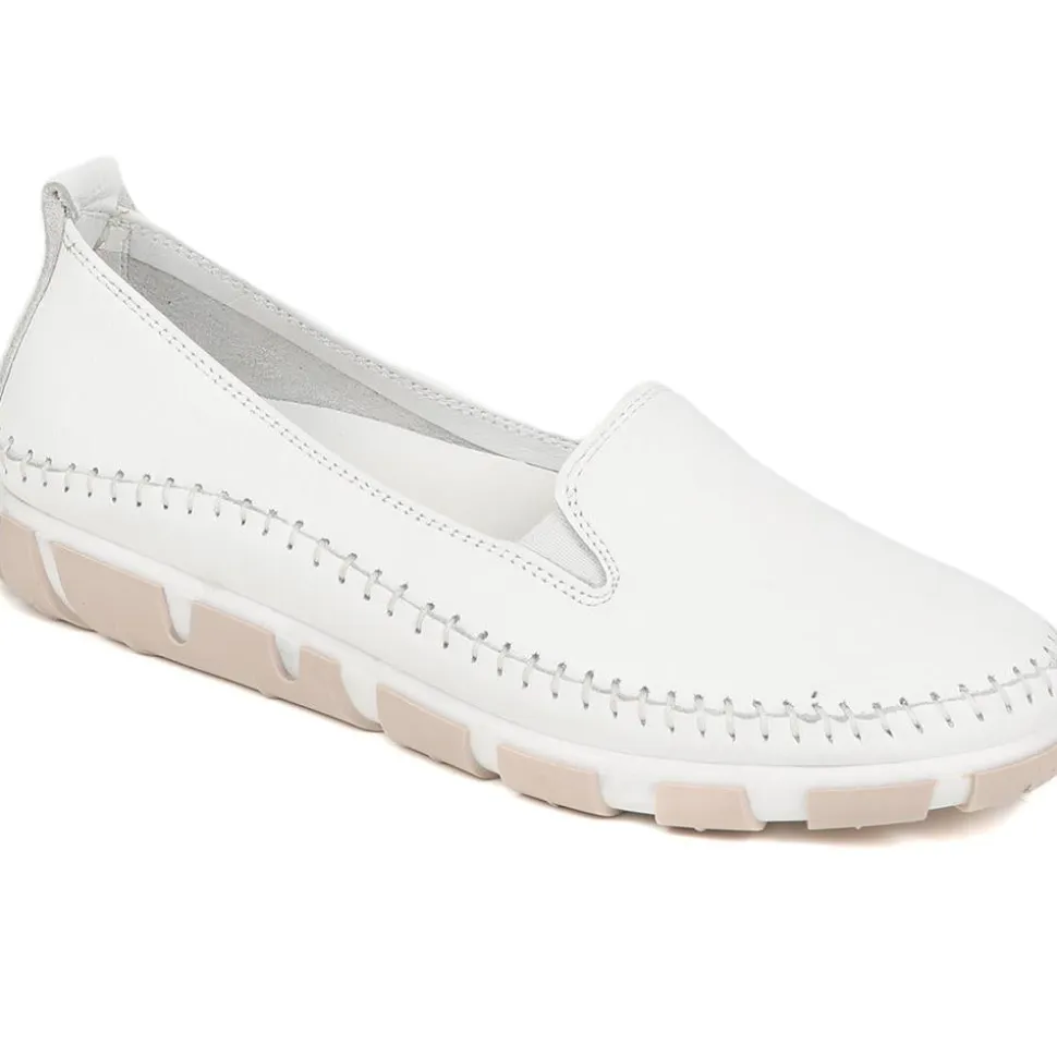 Slip-On Leather Pumps - White