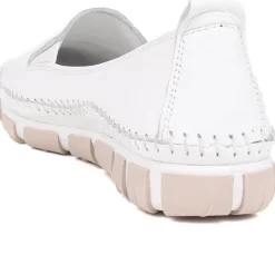 Slip-On Leather Pumps - White