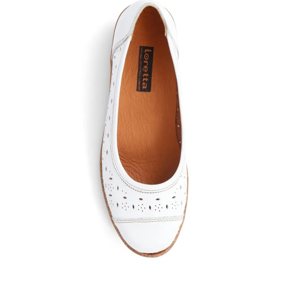 Slip-On Leather Pumps - White
