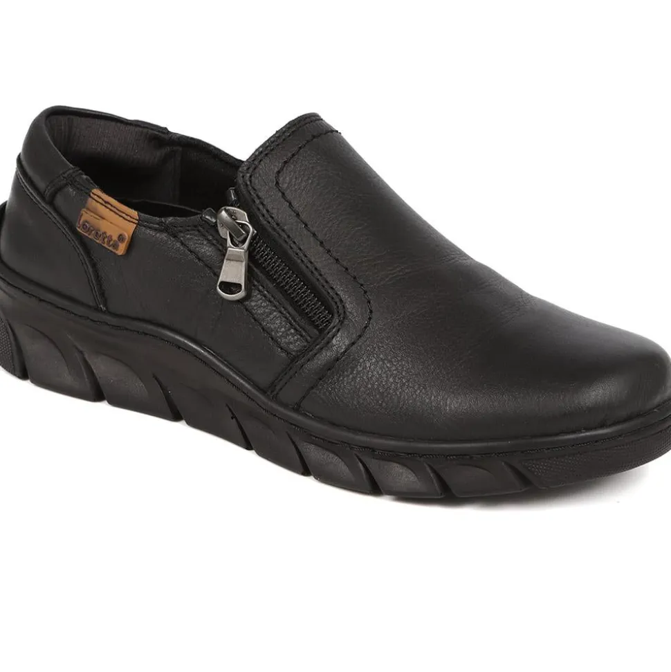 Slip-On Leather Shoes - Black