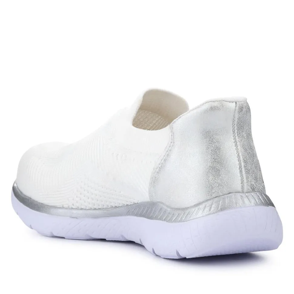 Slip-On Memory Foam Trainers - White