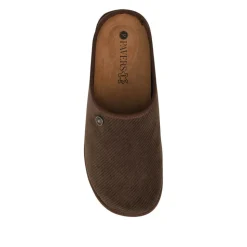 Slip-On Mule Slippers With Grip Sole - Brown