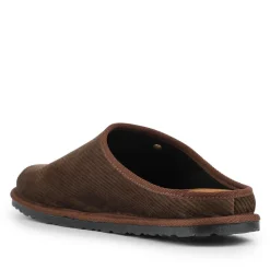 Slip-On Mule Slippers With Grip Sole - Brown