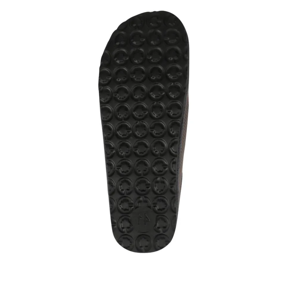 Slip-On Mule Slippers With Grip Sole - Grey