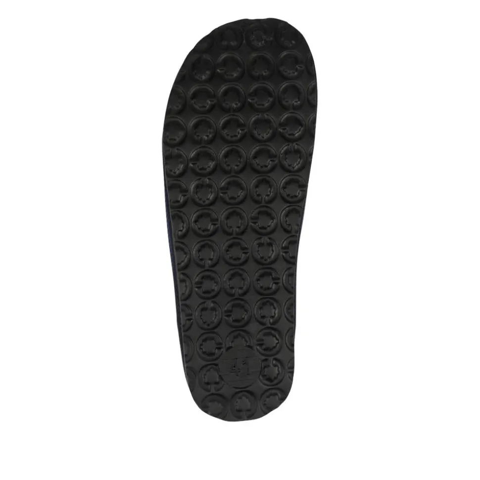 Slip-On Mule Slippers With Grip Sole - Navy