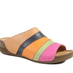 Slip On Peep Toe Mules - Multi