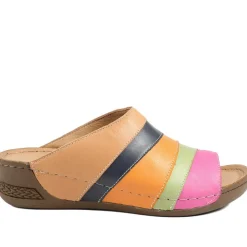 Slip On Peep Toe Mules - Multi