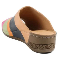 Slip On Peep Toe Mules - Multi