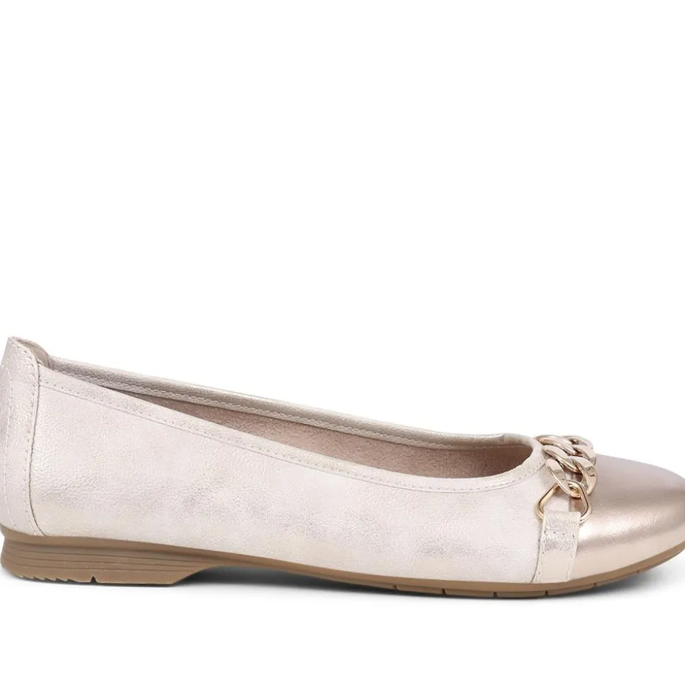 Slip-On Smart Ballet Pumps - Gold